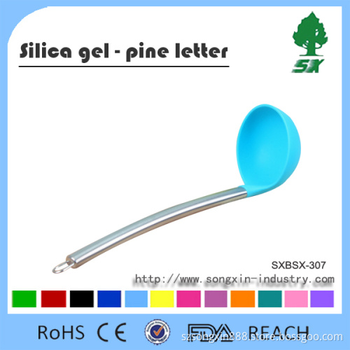 Silicone Soup Ladle Stainless Steel Handle